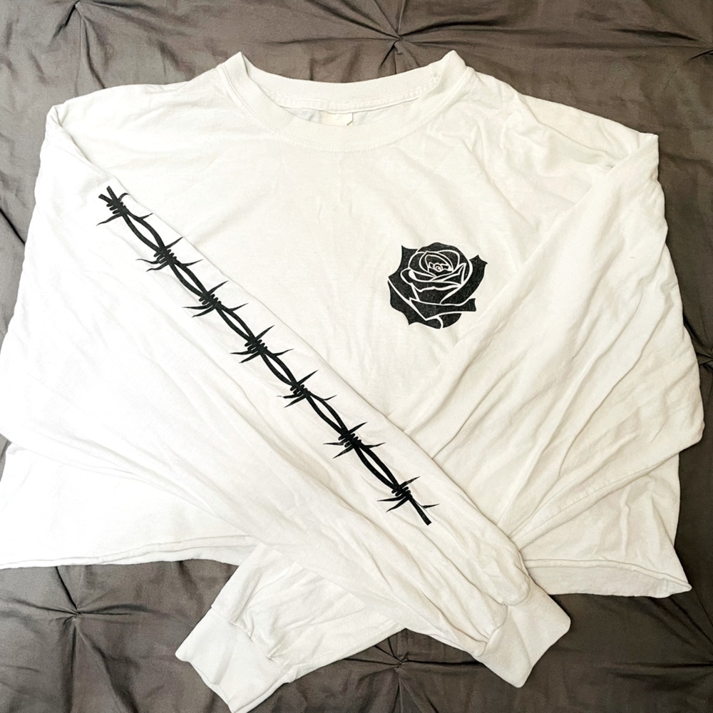 Long Sleeve Cropped White Shirt